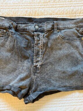 Gap Button Fly Womens Cheeky Short High Rise Denim 5 Pocket Cuffed Shorts 35 20R